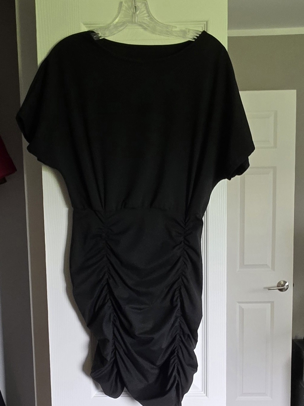 SHEIN Black Ruched Bodycon Mini Dress